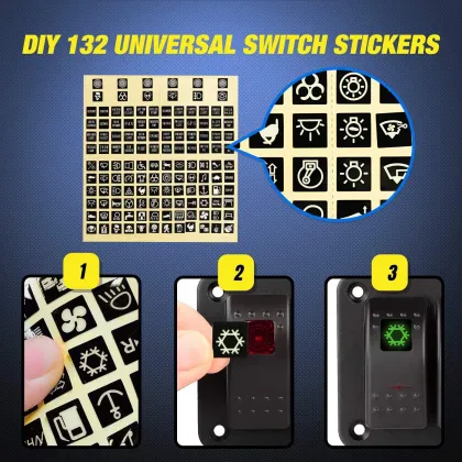 blue backlit toggle switch dash