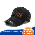 Topi Bisbol Vintage Kota Boston yang Tertekan dan Dicuci