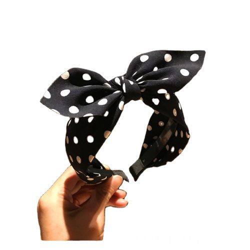 100% Polyester Wholesale Dot Headband Print Hairband Beach Accessory Bow Tie Headband for Women and Girls