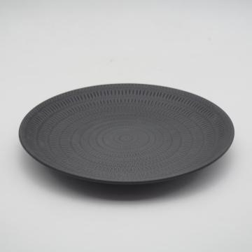 Impresión de la almohadilla de vajilla de cerámica moderna estilo minimalista de porcelana negra juego de vajilla