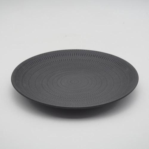 Tavole da tavolo in ceramica da stampa pad set di stoviglie in porcellana nera moderna