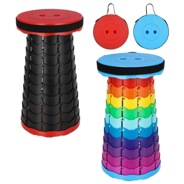 Adjustable Height Portable Round Chairs: Folding Stools, Outdoor Seats, Camping & Fishing Chairs with Colorful Retractable Design