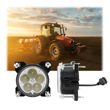 Agricultural High Intensity 5 LEDs Wide Flood 90mm Cab LED Work Light ECE R10 12V 50W Tractor Lamp