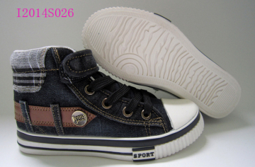 High Cut Kids Canvas Injection Shoes