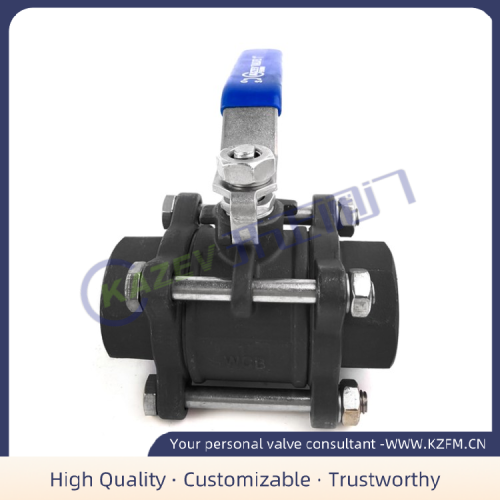 Three-piece threaded ball valve WCB