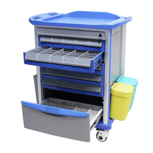 Good Quality ABS Plastic Treatment Trolley Medicine Emergency Cart