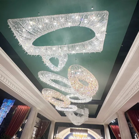 Modern Rectangular Dining Table LED Crystal Chandelier