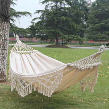 Wholesale Double Outdoor Hammock: Camping & Indoor Recliner with Exotic Tassels