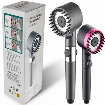 Powerful Adjustable 4-Function Pressurized Hand Shower with Massage Brush