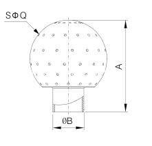 sanitary welded fixed cleaning ball