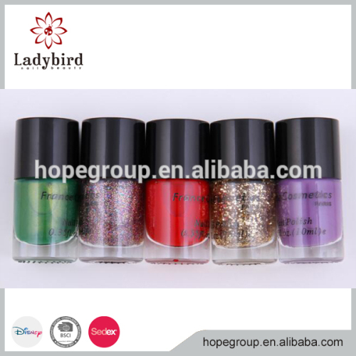 High quality little smell nail lacquer 10 ml Round bottle 5 pcs /set nail polish gift set Professional Factory supply