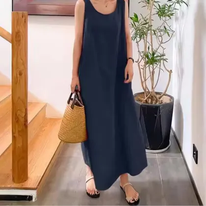 Comfortable Cotton and Linen Dress for Women