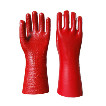 Red terry gloves Flannel lining 35cm