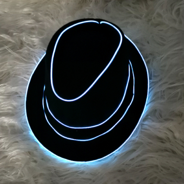 EL Wire Light Up Fedora Disco Top Hat