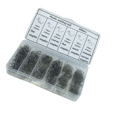 0.8mm/0.6mm Stainless Steel Hot Staples for Car Bumper & Plastic Welding Repair - 600PCS/Set