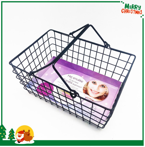 Top quality Cosmetic decorative metal basket, small cosmetic shopping basket for cosmetics .