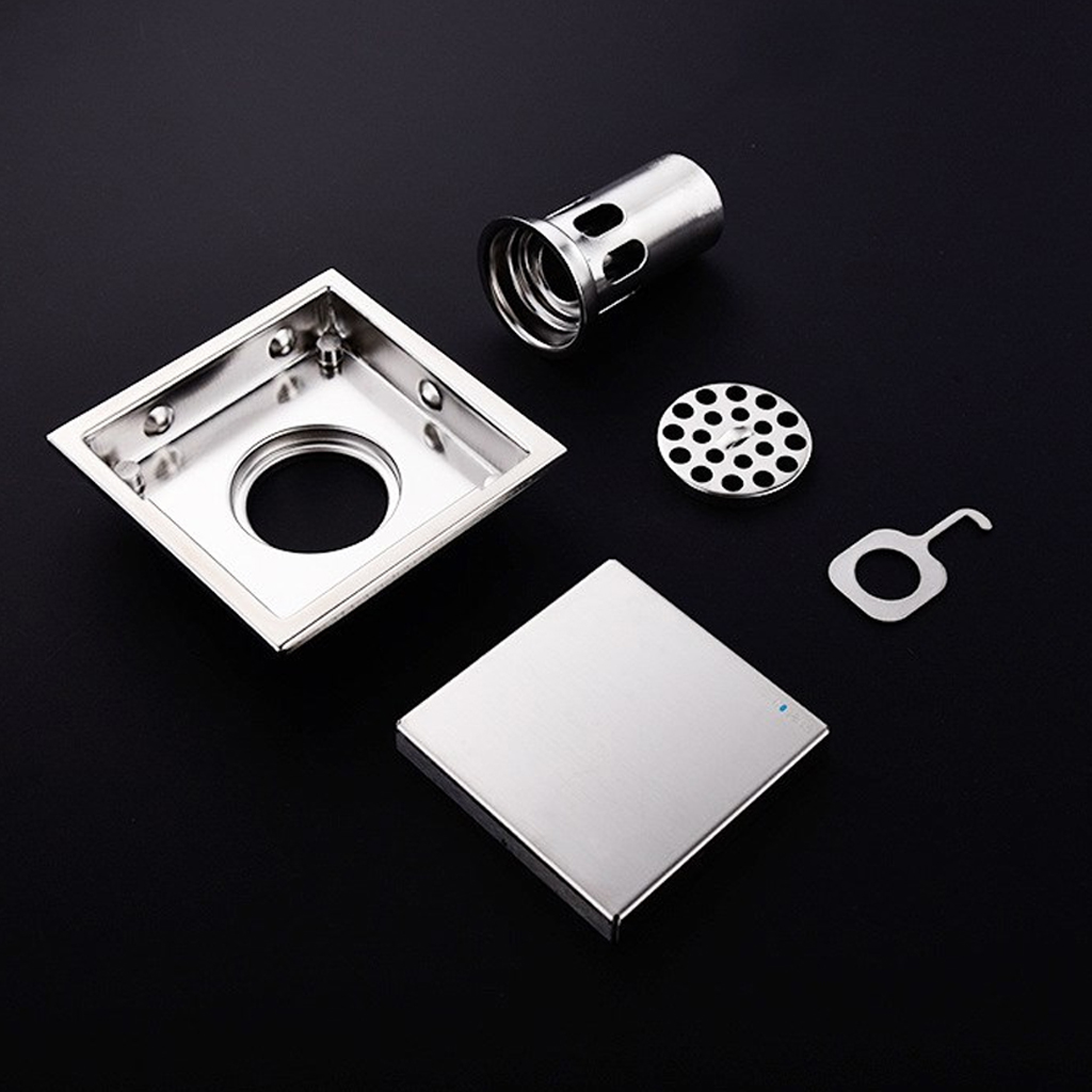 11cm/15cm Stainless steel Waste Drain Bathroom Tile Insert Invisible Shower Square Floor Drain Cover Hair Catcher Clean Strainer