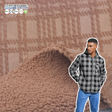 Winterkarierter Mantelstoff aus 100 % Polyester-Strickfleece