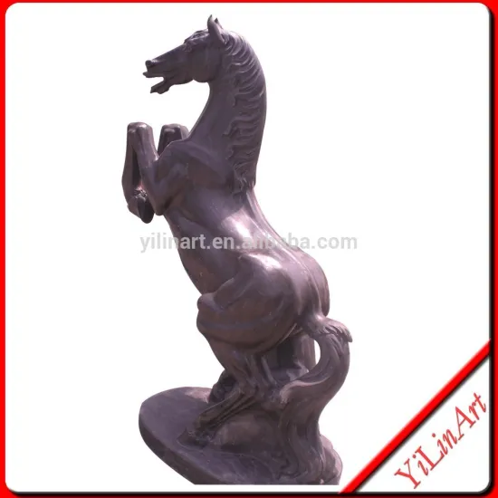 Natural Black Marble Stone Horse Statue For Decoration