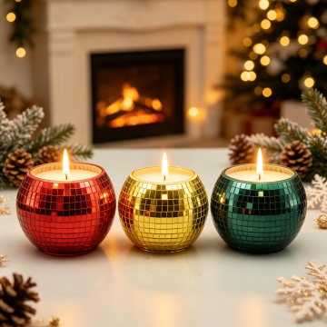 أوعية شموع بلمسة نهائية من الفسيفساء