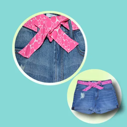 girls blue washed jeans shorts