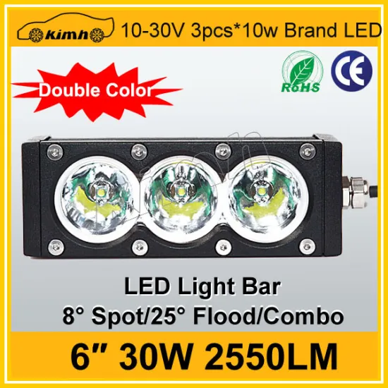 6inch Amber color offroad light bar 30W 2550LM