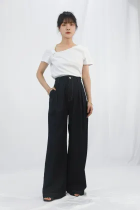 Black High Waisted Wide Leg Pants