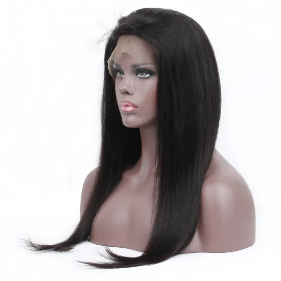 HC Factory Wholesale Unprocessed Raw Indian Human Lace Wig Virgin Straight Human Hair Full Lace Wigs