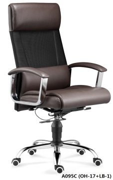 Big size leather and mesh high back chair