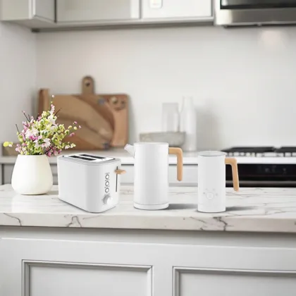 Fashionable Design Breakfast Collection: Toaster, Kettle & Milk Frother Set