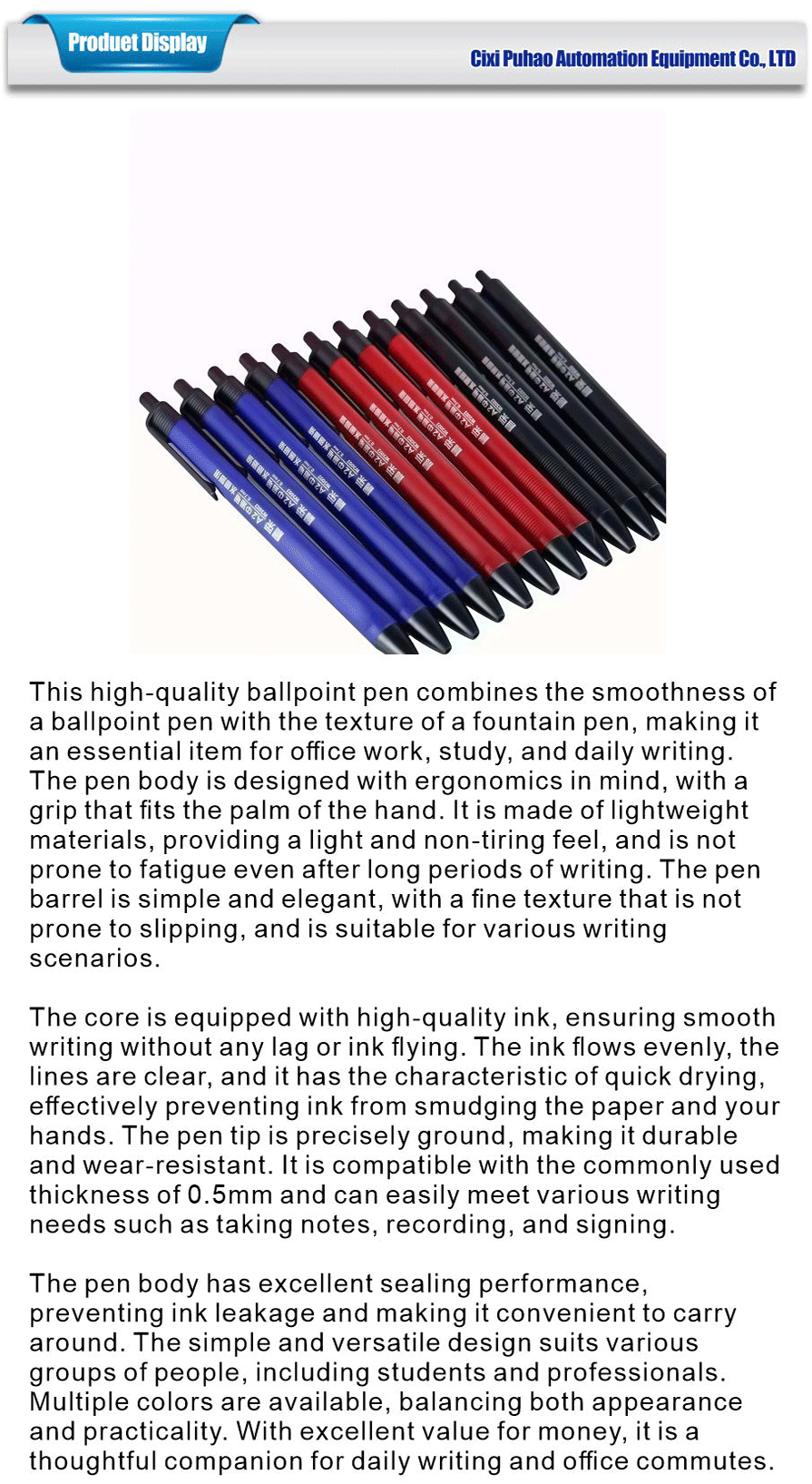medium oil pen for writing
