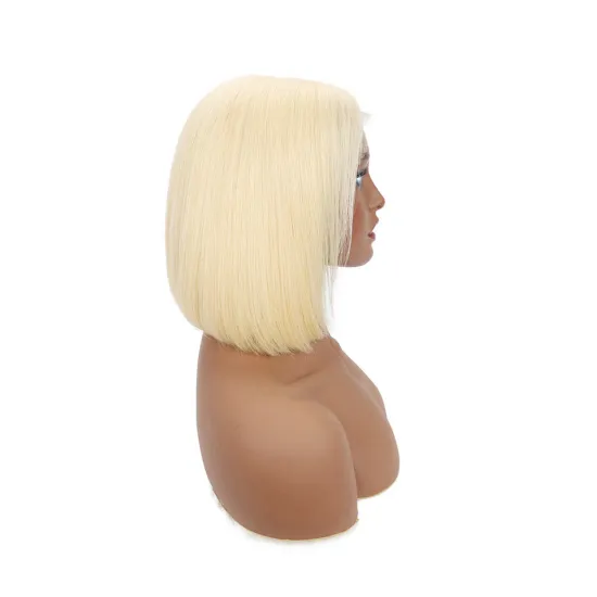 Straight Short Gold Neon 613 Purple Blonde Color Bob Wigs For Black Women Raw Indian Virgin Human Hair Blonde Lace Front Wig