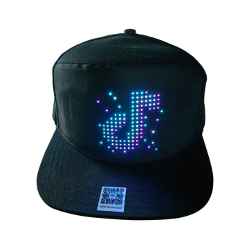 Programmable LED Light-Up Hat with App-Controlled Designs and Messages