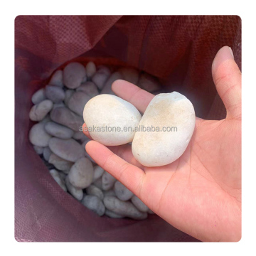 Polished Snow White Cobblestones for Outdoor Garden Decor