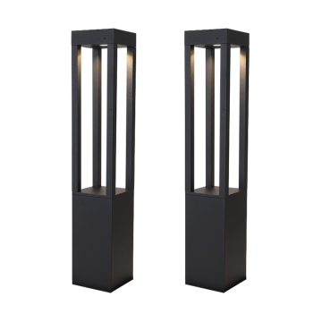 Modern Matte Black Anti-Rust Bollard Light for European Outdoor Paths