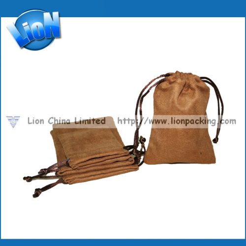 Suede Drawstring Pouch Jewelry Faux Suede Pouch Wholesale (R-96)