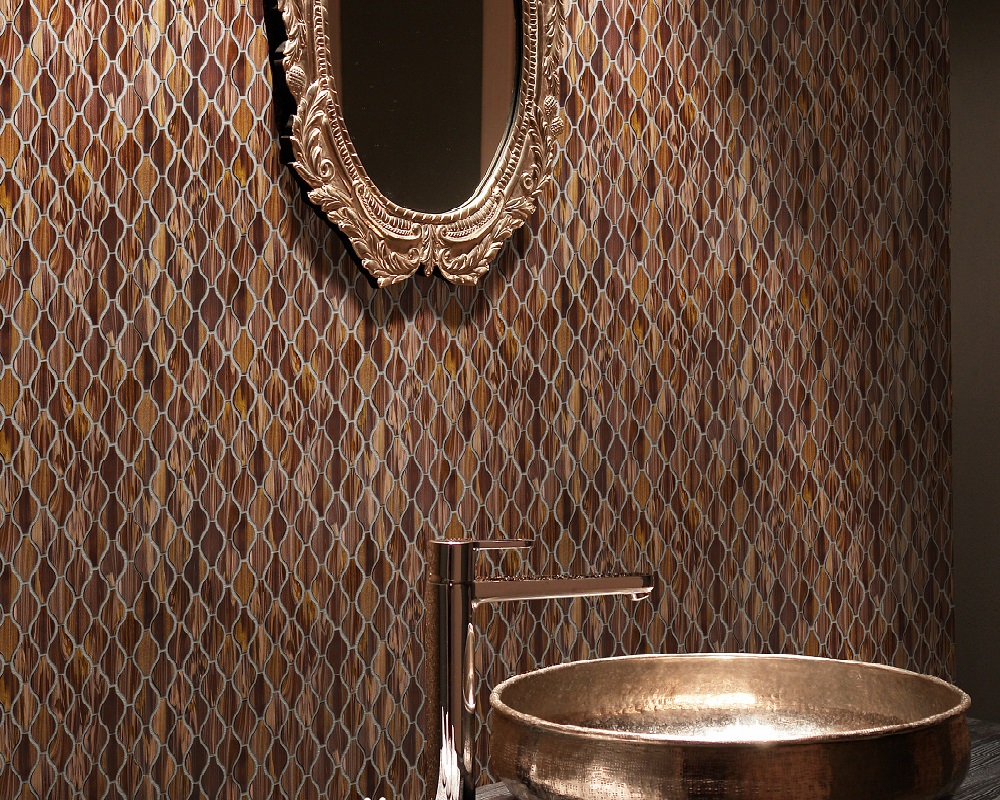 Brown Glass Mosaic Tiles for Bathroom