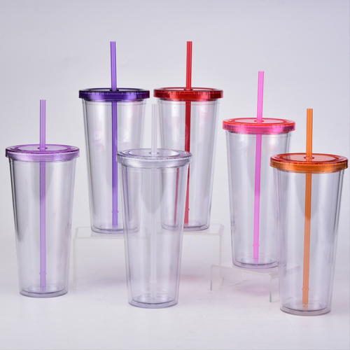 24oz Tea Plastic Eco-friendly Drinking Double Wall Plastic