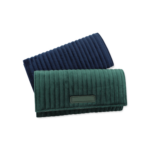 Custom logo velvet suede jewelry organizer roll pouch