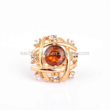 2015 New Design Fashion Jewelry Ring Gold Plated Ring Ruby Flower Ring Cheap Wholesale Price
