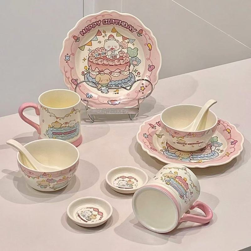 Sweet Ceramic Set with LuLu Pig Design