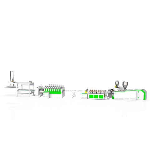 Ligne de production d'extrusion de profil de cadre de porte en plastique WPC