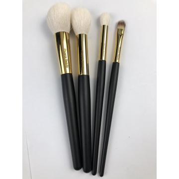 4 PC Wooden nanganan sikat pikeun makeup