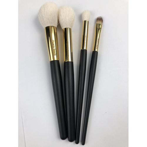 4 PC Cepillos de mango de madeira para maquillaxe