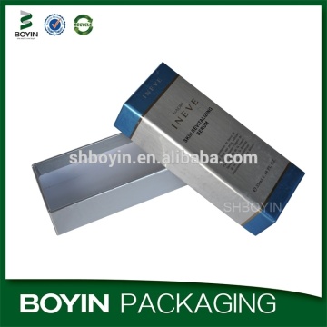 Silver cardboard logo hot stamping custom printed skin care bottle packaging box