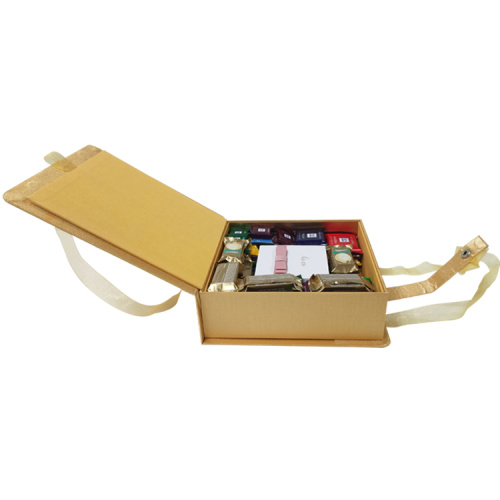 Custom Flip Chocolate Gift Box with Ribbon Handle