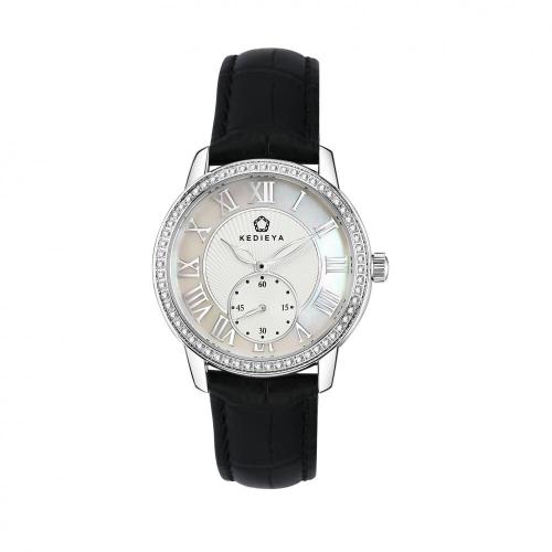 Crystal stainless steel wrist watch