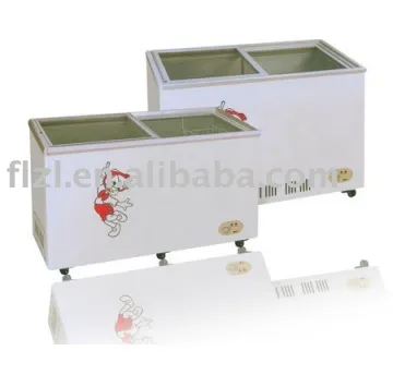 curved glass door freezer 259L,339L curved glass ice cream freezer