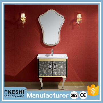 Lastest design sanitary ware china floor mounted SS bathroom cabinet and vanities
