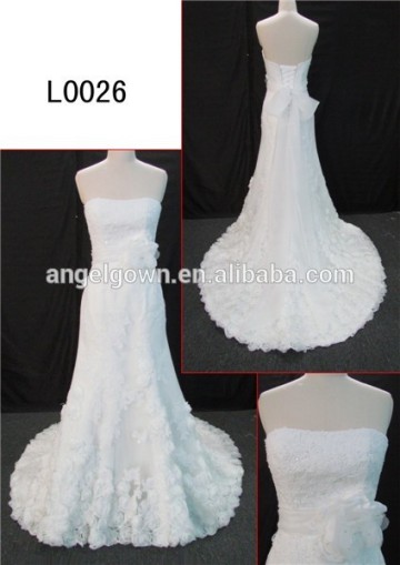 guangzhou real sample backless wedding dress with prices